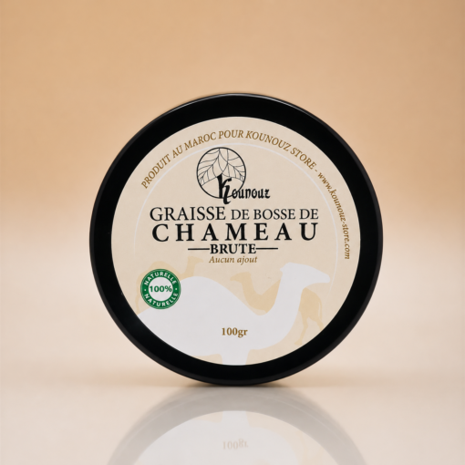 ChatGPT Image 22 juil. 2026, 21_50_38 Graisse de chameau pure Kounouz — pot de 100 g, soin peau et cheveux