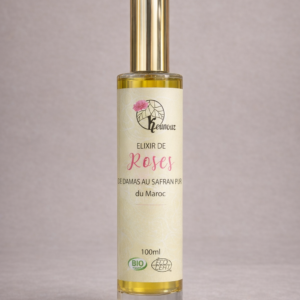 Elixir d'eau de Rose BIO de Damas aux Pistils de Safran BIO-100ml-