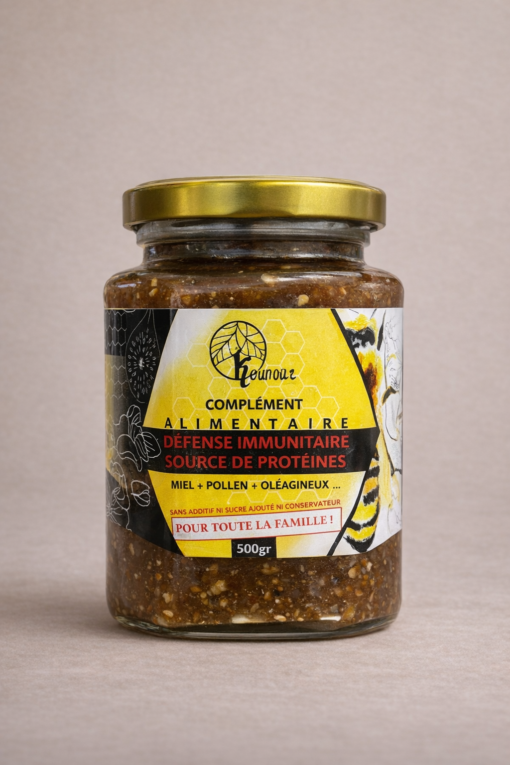 Mélange de miel -défense immunitaire- source de protéines-500G-