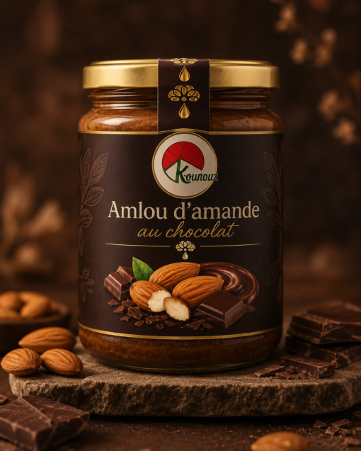 Amlou au chocolat noir 250 g – pâte à tartiner gourmande — Kounouz