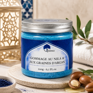 Gommage au Nila ' graines d’argan 200 g – soin gommant du hammam — Kounouz