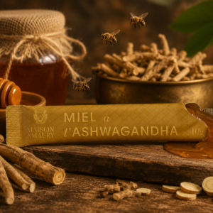 ChatGPT Image 23 juil. 2026, 23_21_46 Miel à l'Ashwagandha en Stick – 10 g — Kounouz